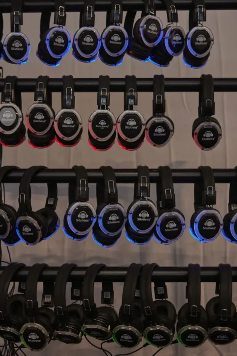 Headphones for simultaneous interpretation