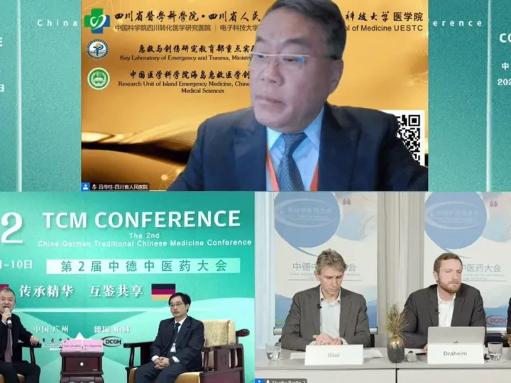 Screen view of the online conference with a remote speaker from Chengdu
